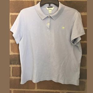 Lilly Pulitzer Blue Palm Tree Polo Shirt XL